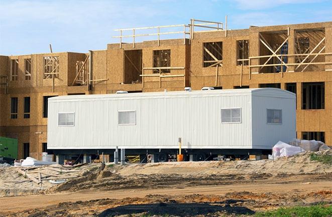 office trailers and equipment rental at a construction site in Lumberton